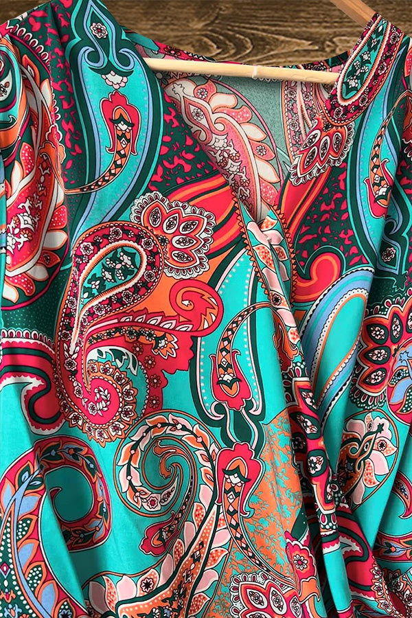 Pretty Paisley Print Cross Blouse