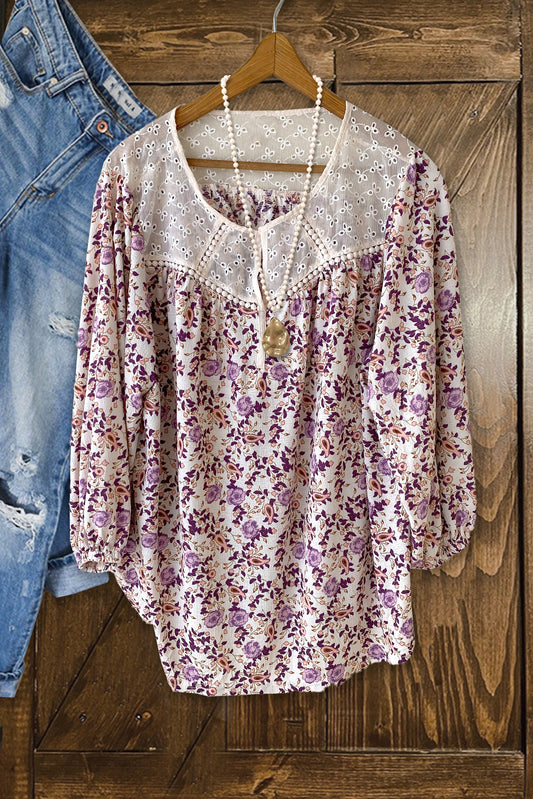 Classic Ditsy Pattern Blouse