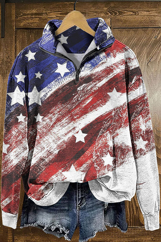 Chic Patriotic Day Print Sweatshirt