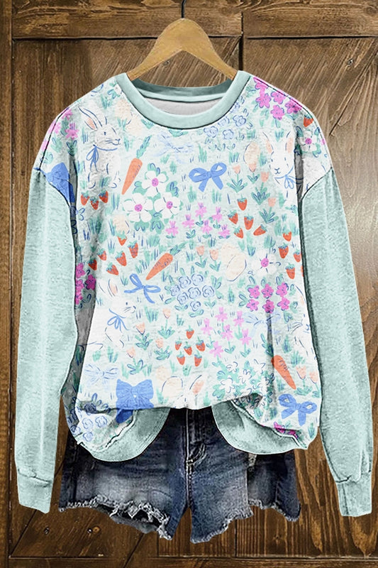 Cute Easter Bunny Print Sweatshirt