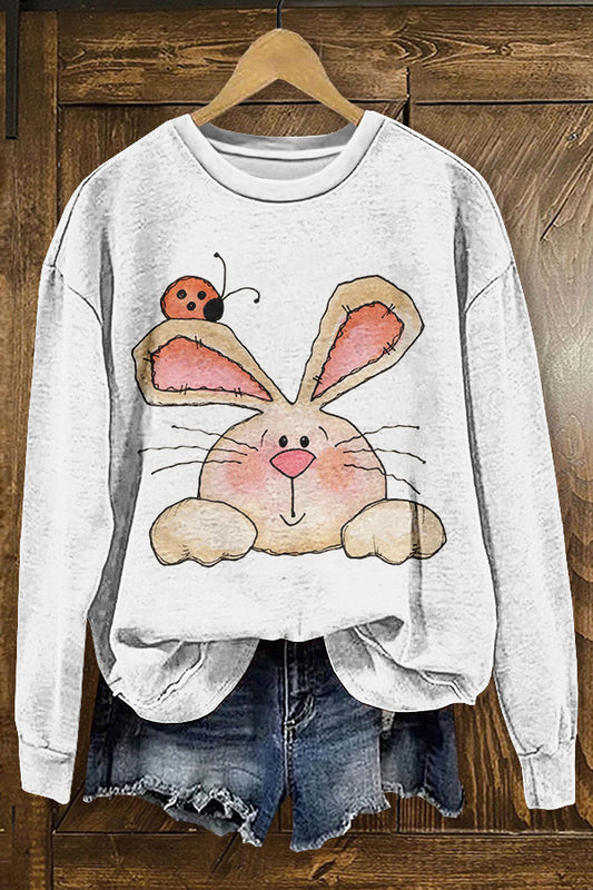 Cute Easter Bunny Print Sweatshirt