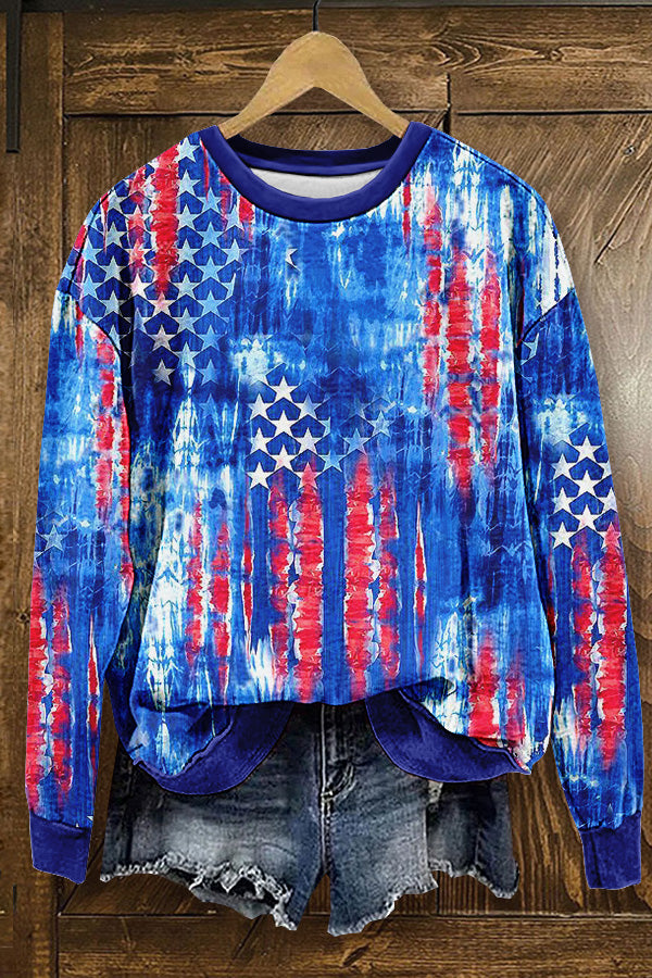 Chic Patriotic Day Print Sweatshirt