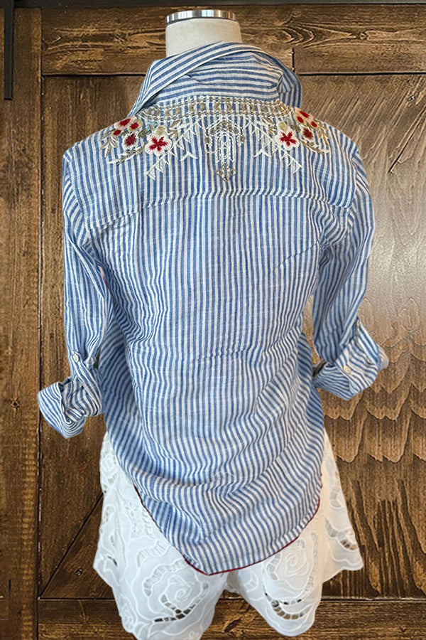 Beautiful Floral Embroidered Shirt