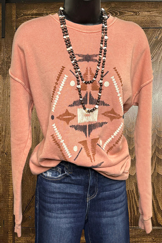 Spring Western Aztec Sweatshirt