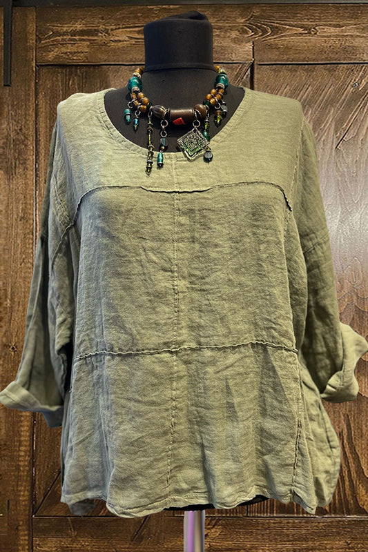 Boho Crew Neck Loose Blouse