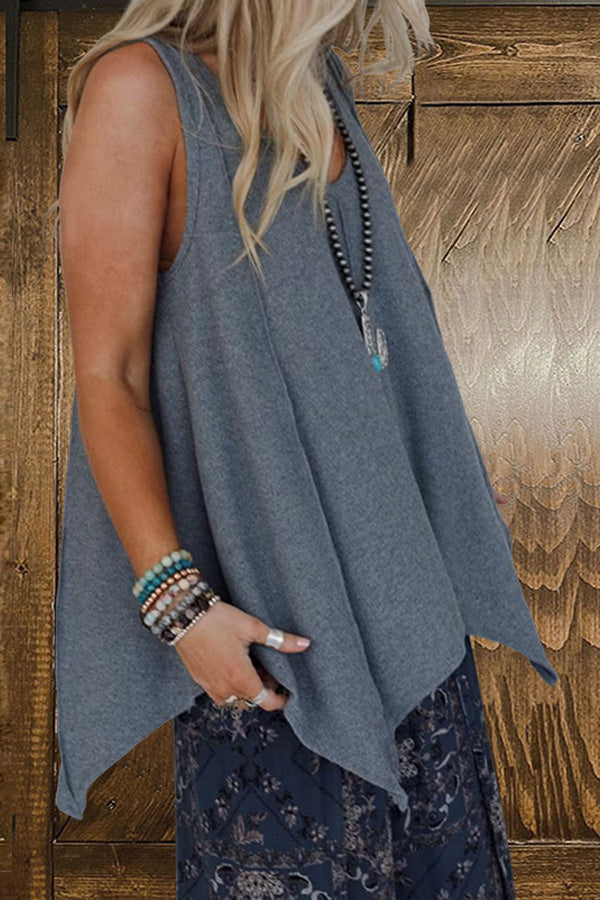 V-Neck Sleeveless Flowing Tank