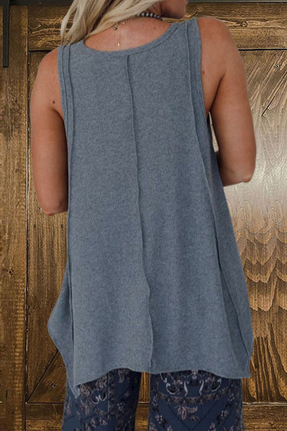 V-Neck Sleeveless Flowing Tank