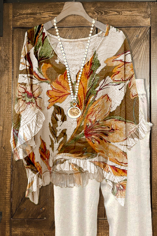 Elegant Patchwork Contrasting Print Blouse