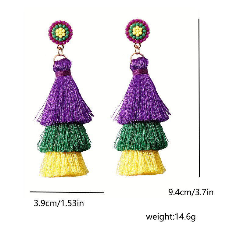 Mardi Gras Tassel Earrings