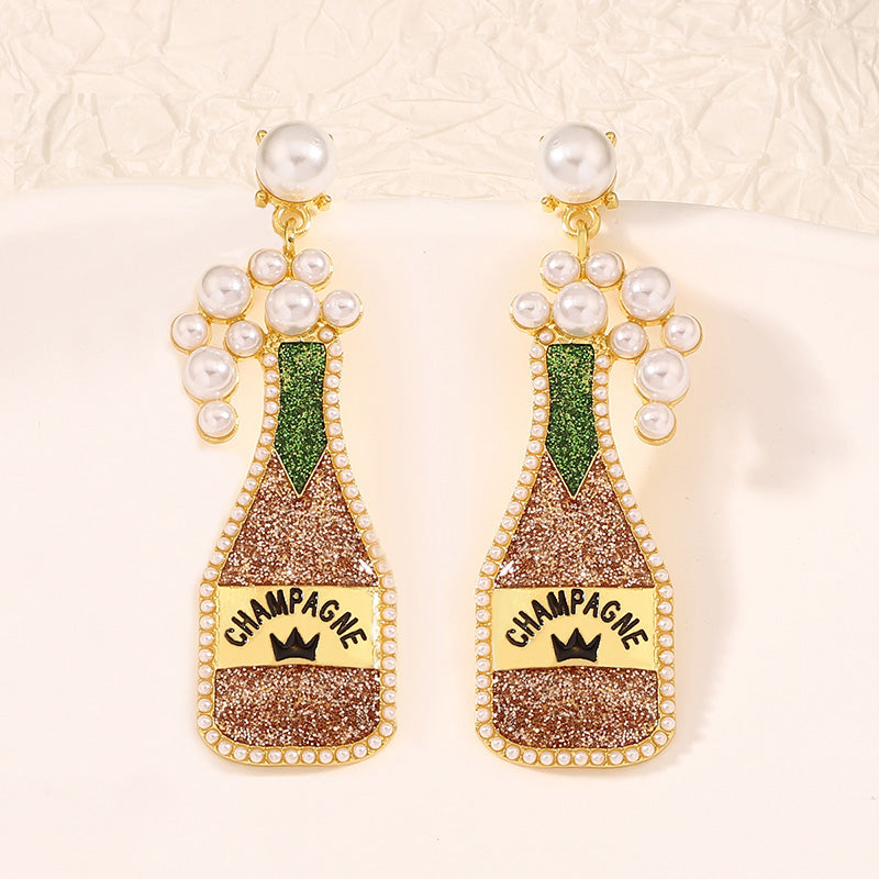 Carnival Trendy Wine Bottle Earrings