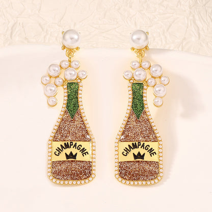 Carnival Trendy Wine Bottle Earrings