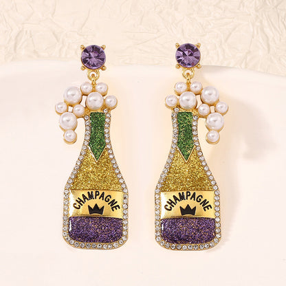 Carnival Trendy Wine Bottle Earrings