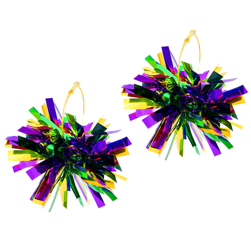 Fireworks Mardi Gras Earrings