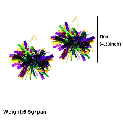 Fireworks Mardi Gras Earrings