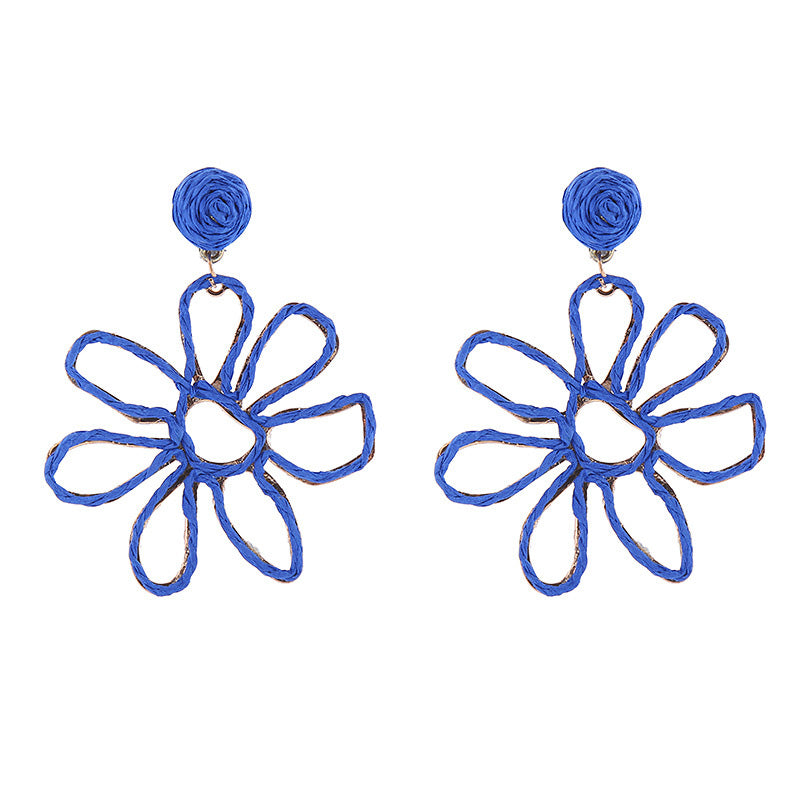 Vacation Braided Hollow Flower Earrings