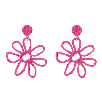 Vacation Braided Hollow Flower Earrings