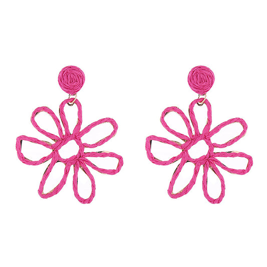 Vacation Braided Hollow Flower Earrings