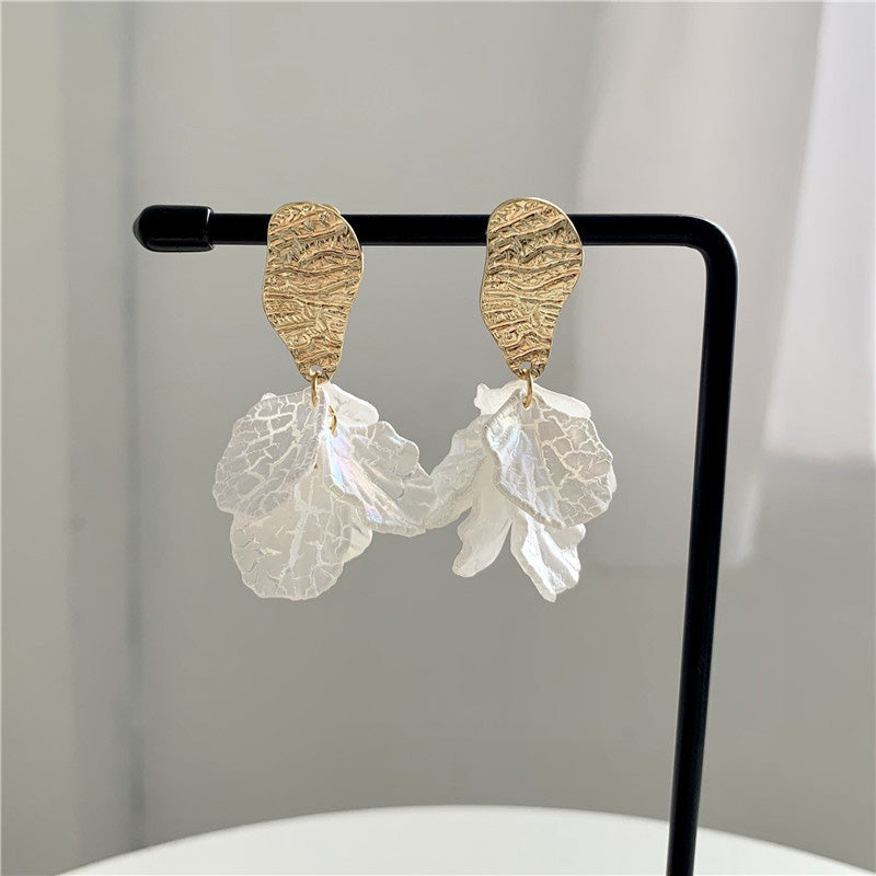 Colorful Cracked Flower Petal Earrings