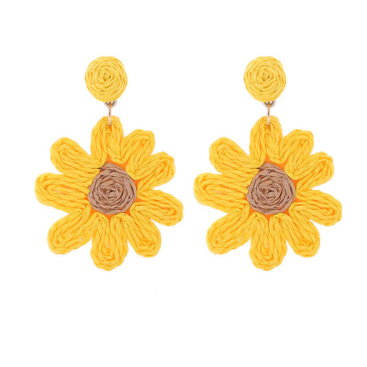 Colorful Flower Braided Earrings