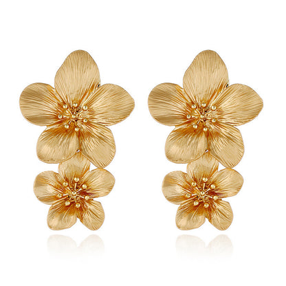 Elegant Double Flower Earrings