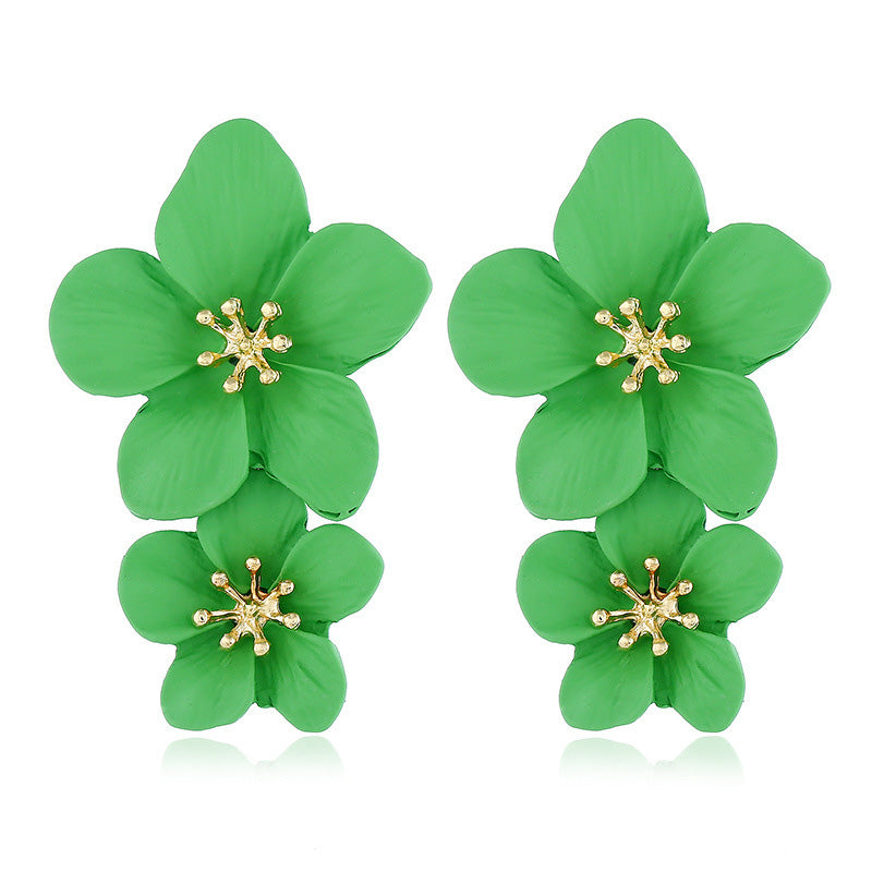 Elegant Double Flower Earrings