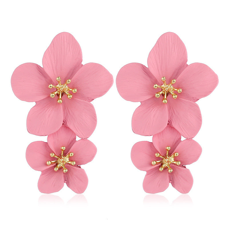 Elegant Double Flower Earrings