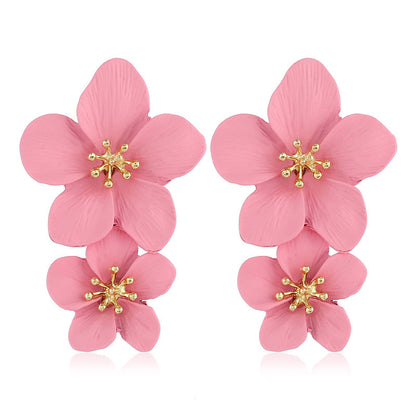 Elegant Double Flower Earrings