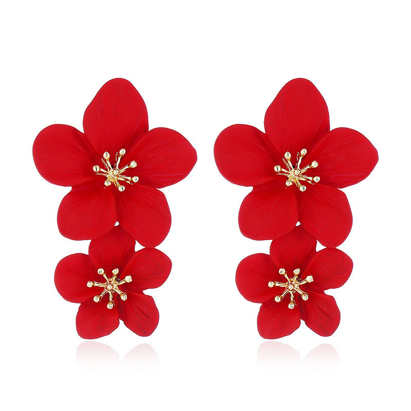 Elegant Double Flower Earrings