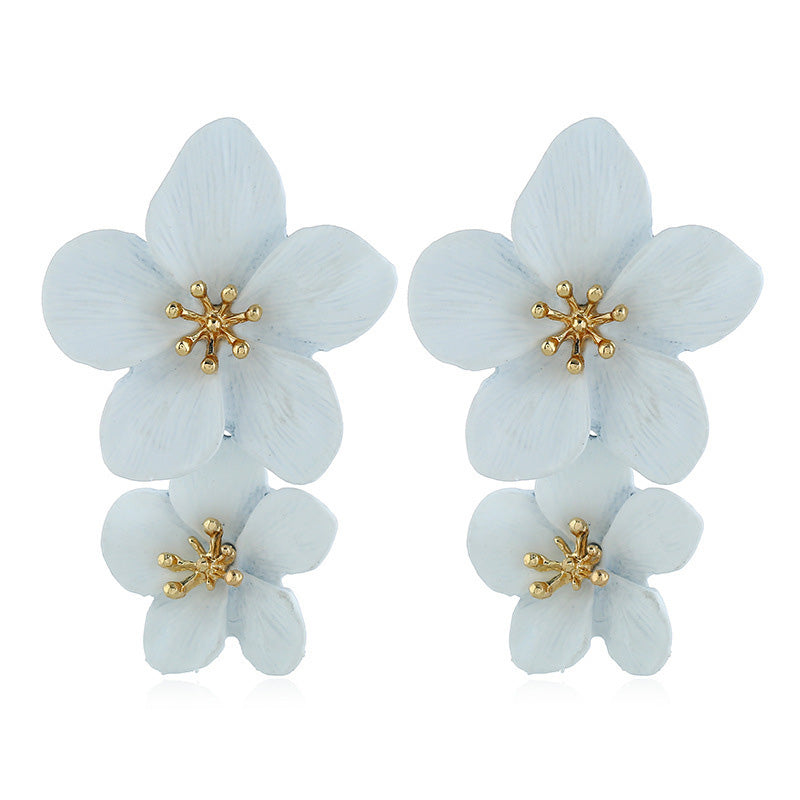 Elegant Double Flower Earrings