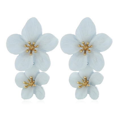 Elegant Double Flower Earrings