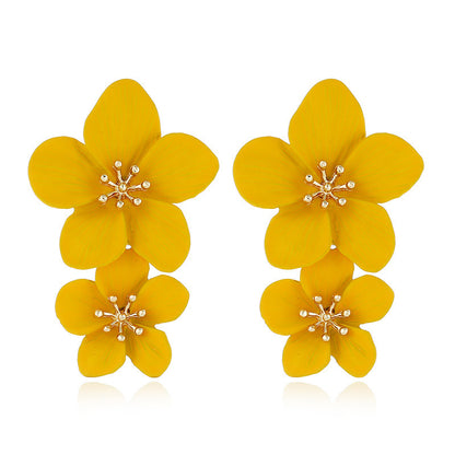 Elegant Double Flower Earrings