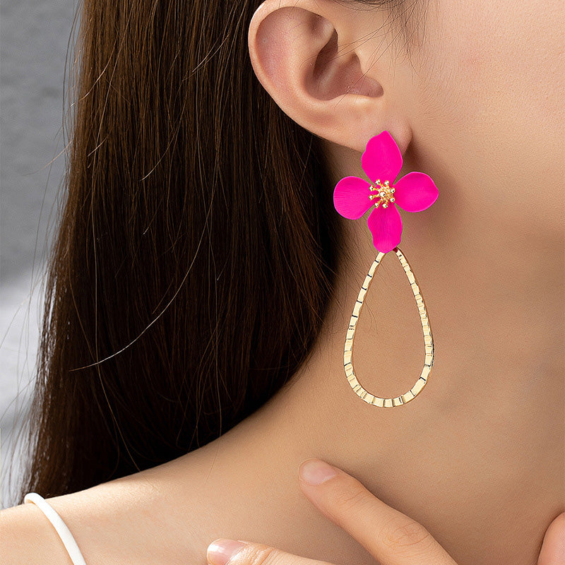 Chic Flower Drop Earrings