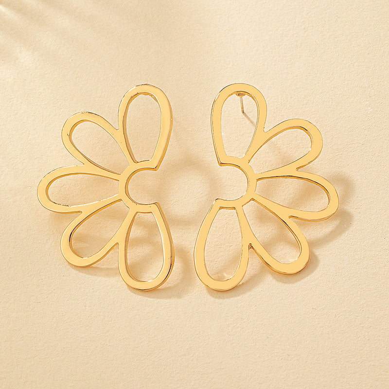 Unique Hollow Flower Alloy Earrings