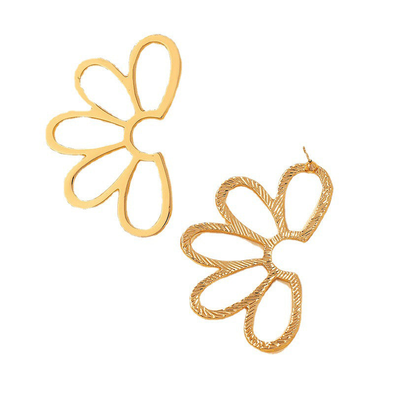 Unique Hollow Flower Alloy Earrings