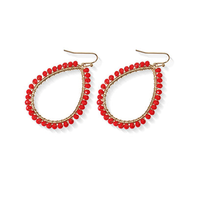 Bohemian Water Drop Cutout Bead Earrings