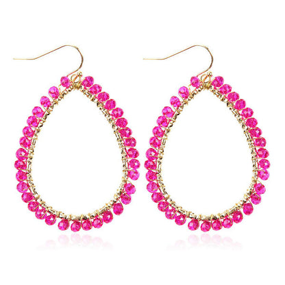 Bohemian Water Drop Cutout Bead Earrings