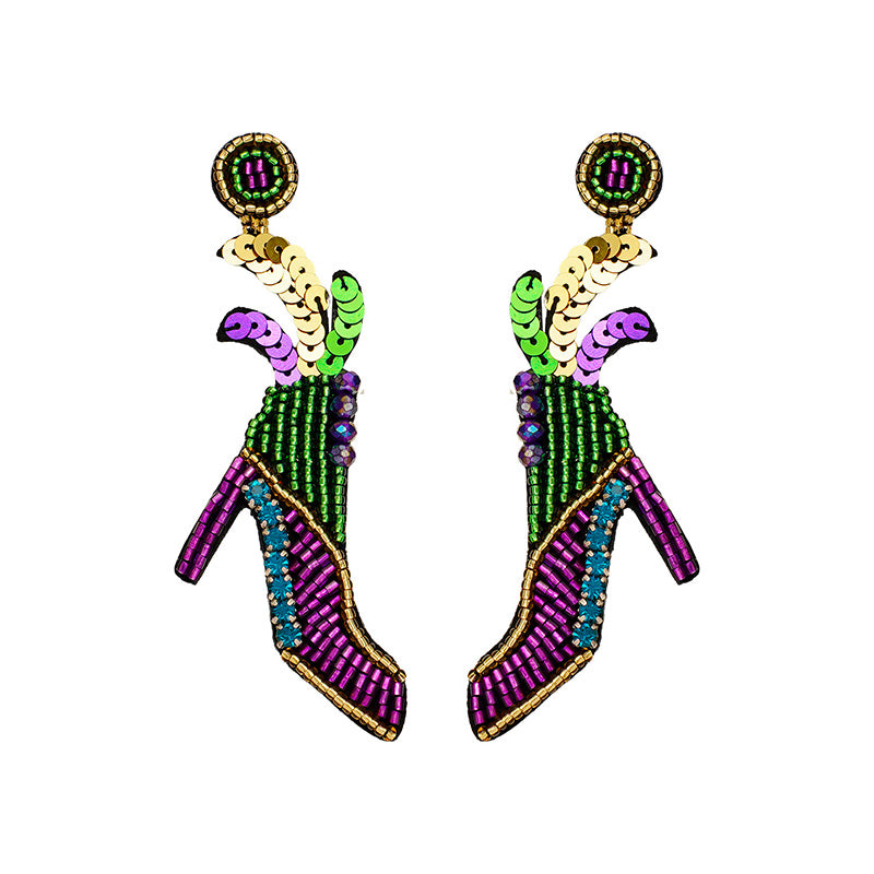 Mardi Gras Sequin Earrings