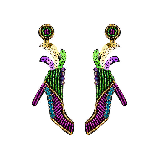 Mardi Gras Sequin Earrings