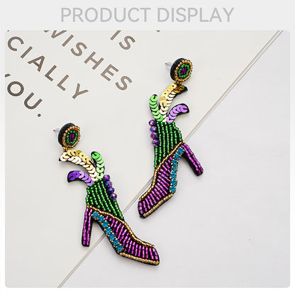 Mardi Gras Sequin Earrings