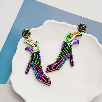 Mardi Gras Sequin Earrings