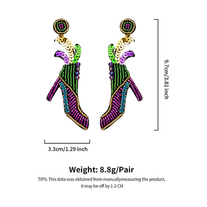 Mardi Gras Sequin Earrings