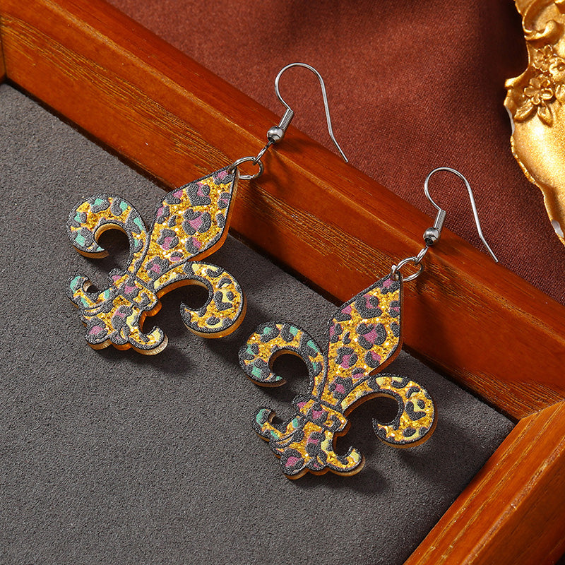 Mardi Gras Leopard Earrings