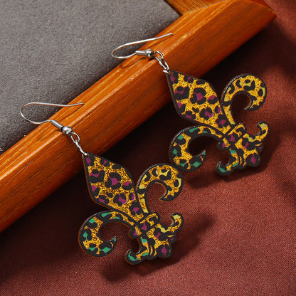 Mardi Gras Leopard Earrings