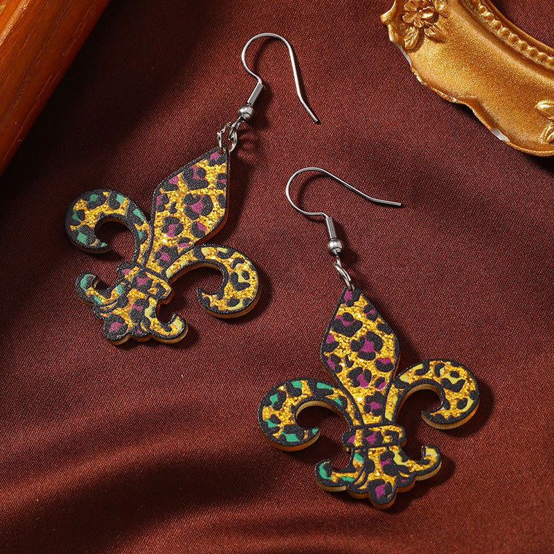 Mardi Gras Leopard Earrings