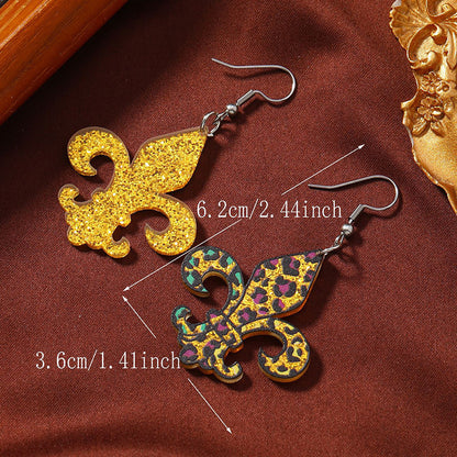 Mardi Gras Leopard Earrings