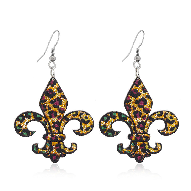 Mardi Gras Leopard Earrings