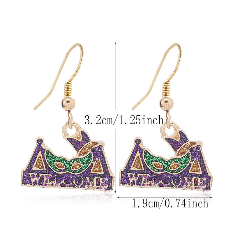 Sparkling Mardi Gras Alloy Earrings