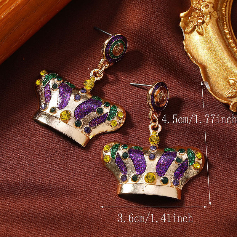 Mardi Gras Crown Earrings