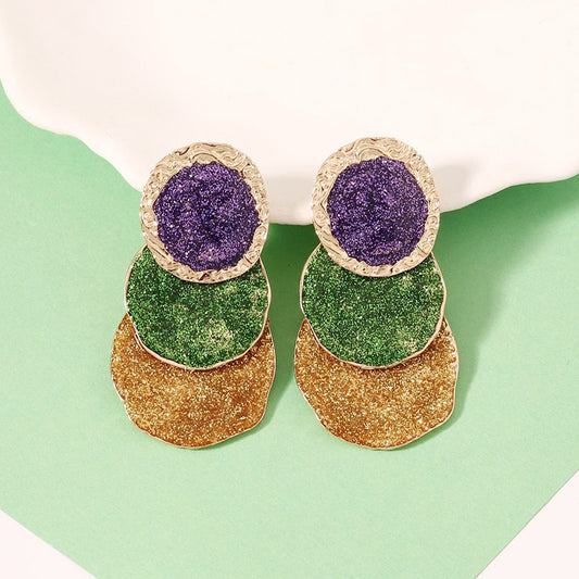 Sparkling Mardi Gras Earrings