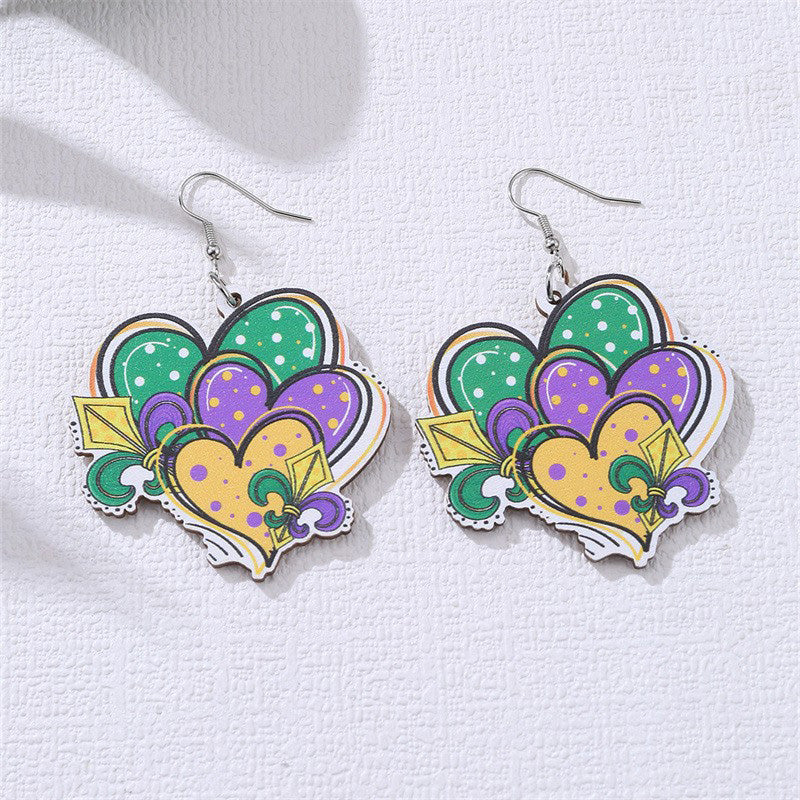 Mardi Gras Contrast Earrings